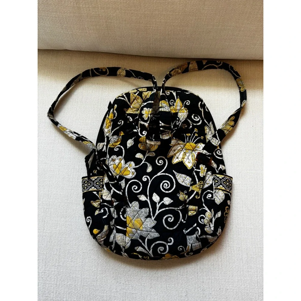 Y2K Vera Bradley Backpack Yellow Bird Floral Retired Quilted‎ Cotton Bag